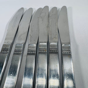 Vintage MSI Japan Danika Stainless Steel Dinner Knife Set – 6 Knives, 9 Inches, Decorative Handles