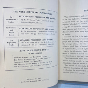 Introduction to Physiology and Hygiene Indiana Edition for use in Primary Grades by H.G. Conn 1906 published by Silver Burdett and Co