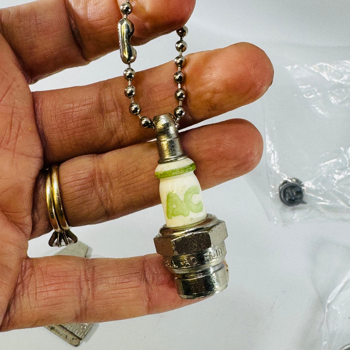 AC Delco Vintage Promotional Collectible Bundle — Keychain, Gauge, Spark Plug