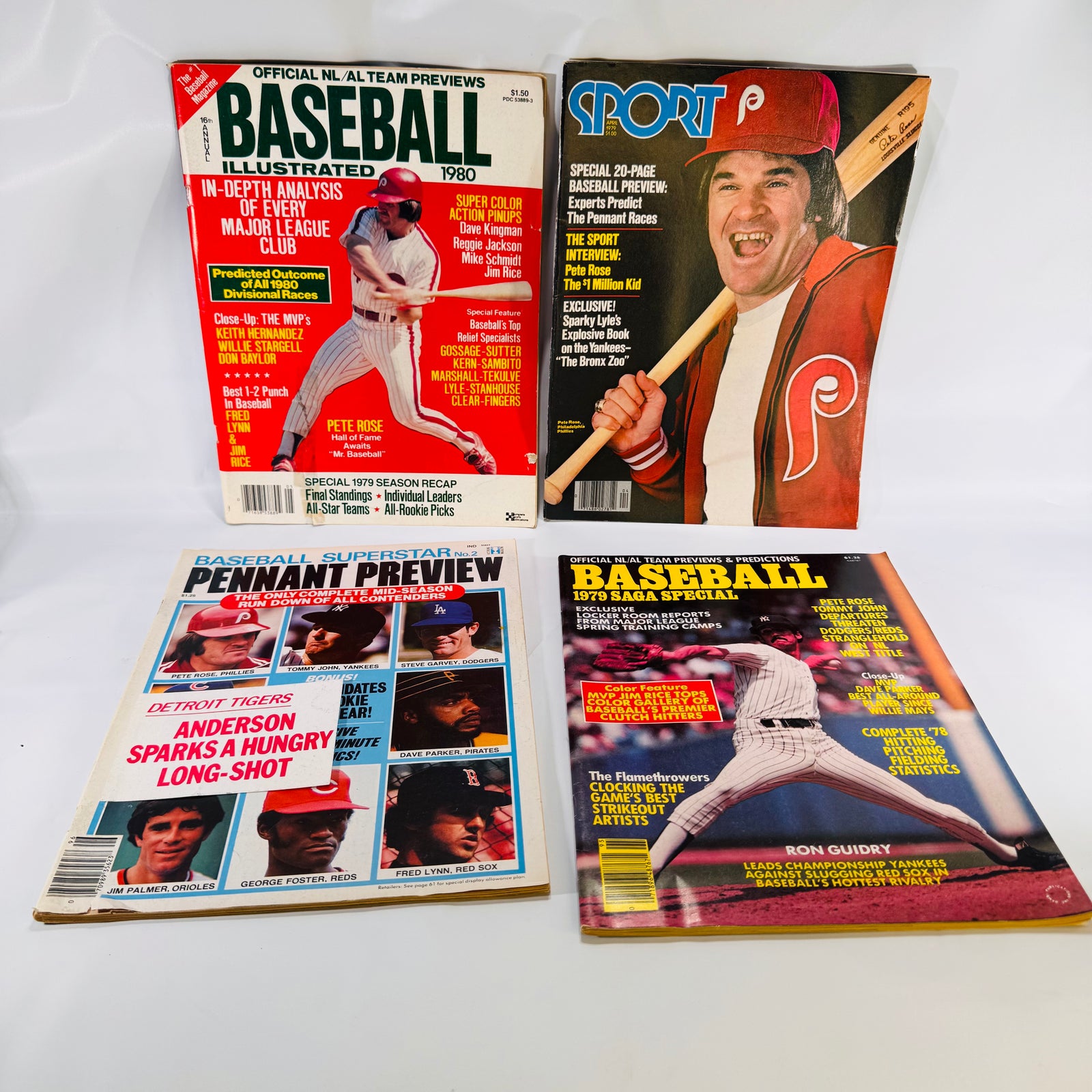 Four Vintage Baseball Magazines (1979–1980) – Packed with Stats, Stars & Retro Advertizing