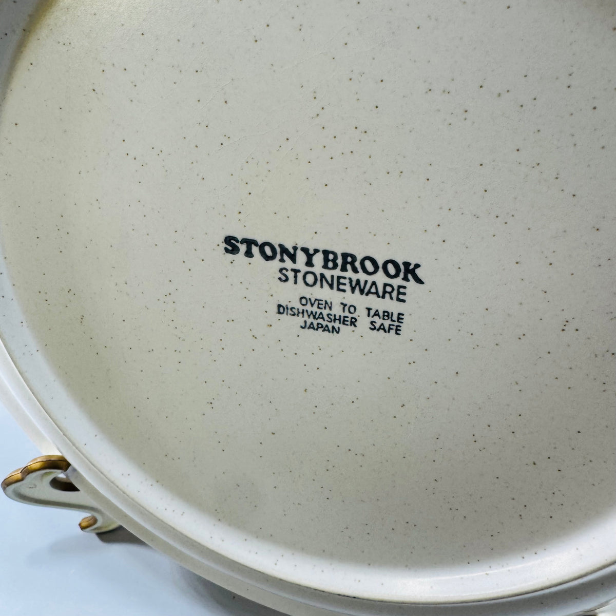 Vintage 1970s Stonybrook Stoneware Dinner Plate, Spring Collection Yellow Flowers Green Band