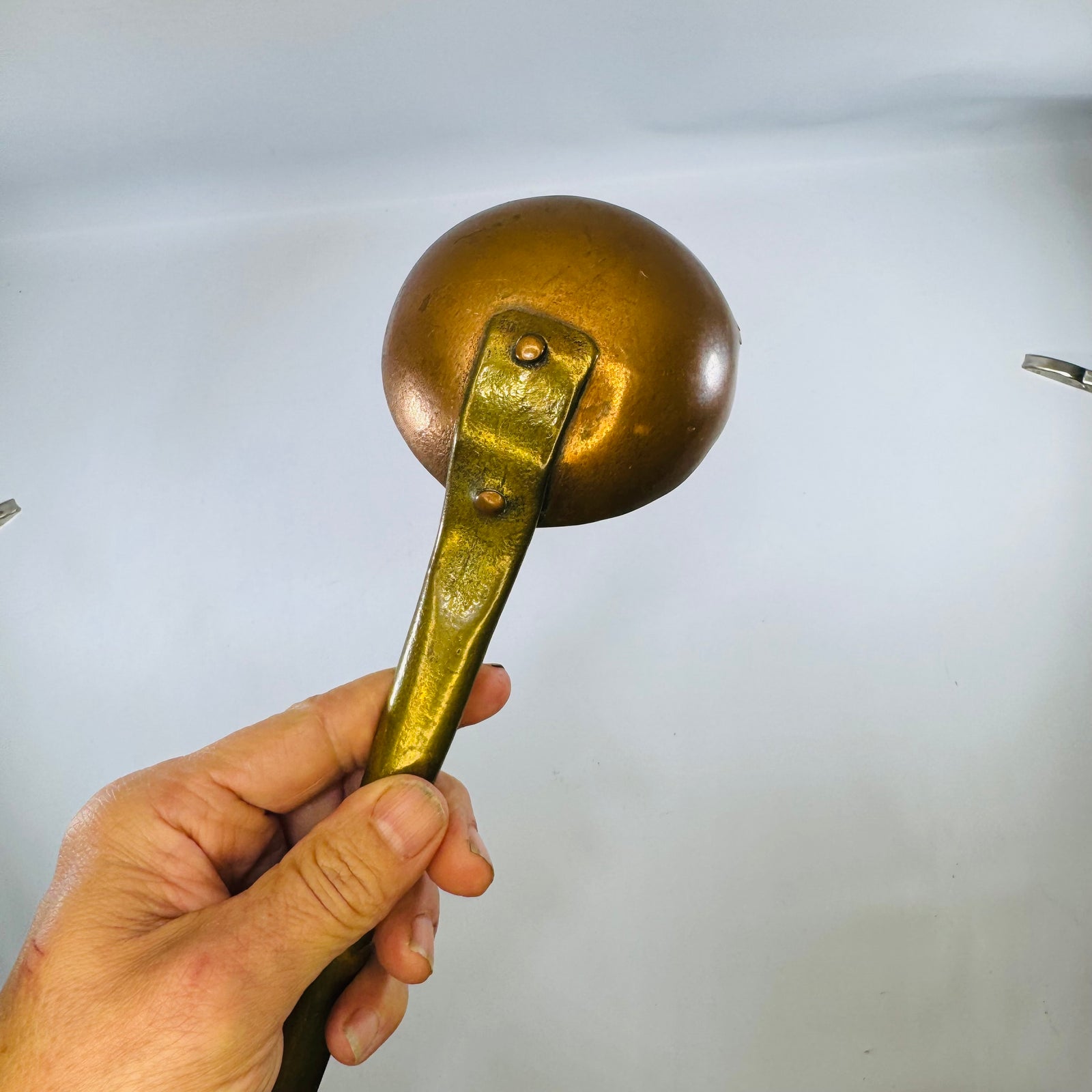 Vintage Brass Ladle Dipper, Hand-Forged Long Handle