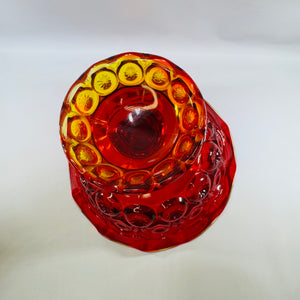 Vintage L.E. Smith "Moon and Stars" Amberina Pedestal Compote Bowl, Red to Amber