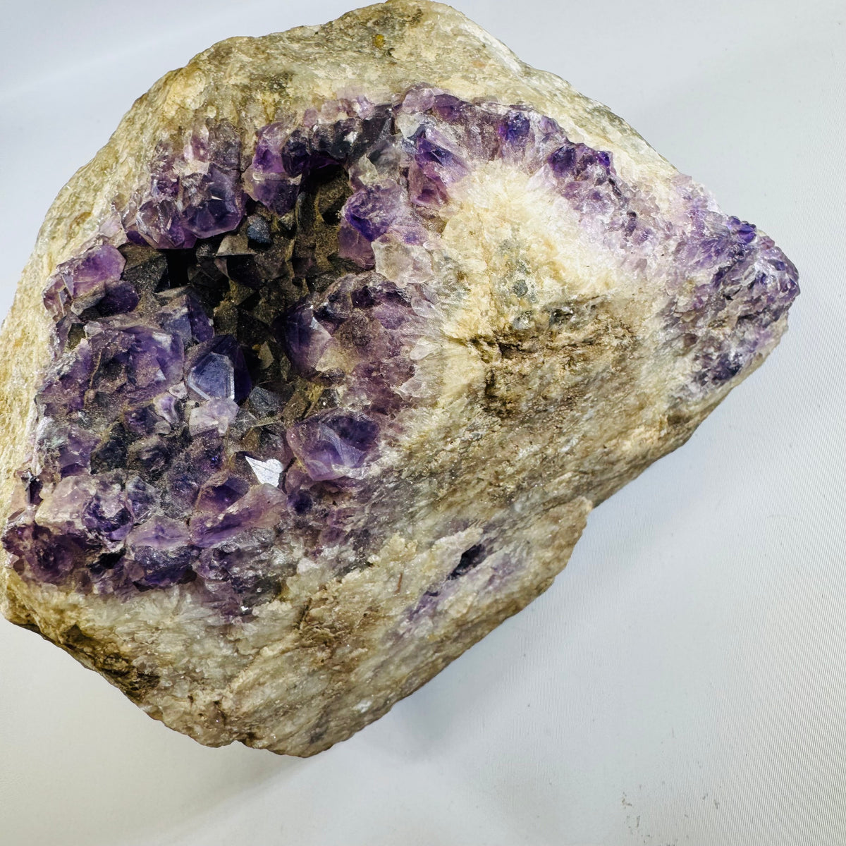 Natural Purple Fluorite Crystal Specimen on Matrix, Collector-Grade Display Piece