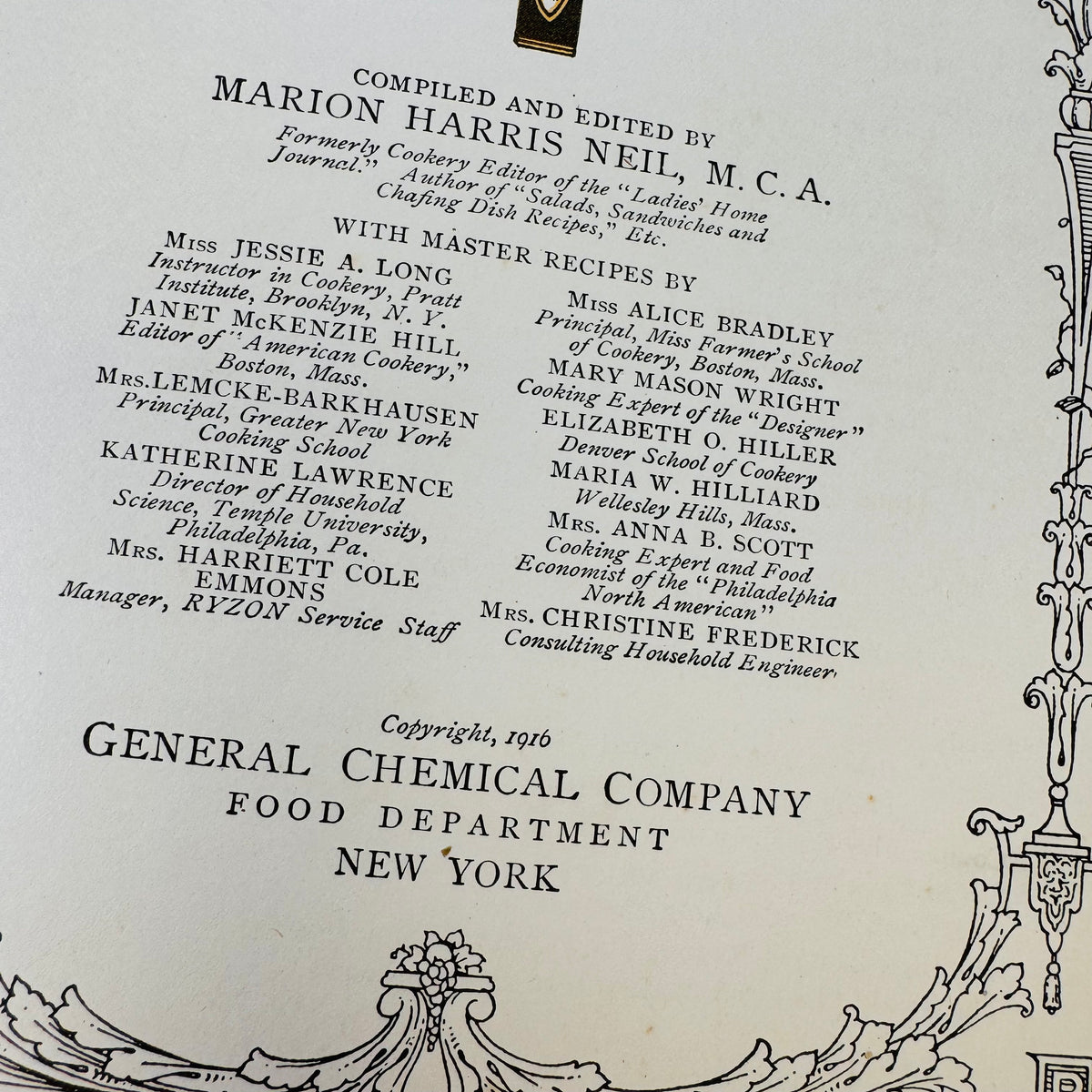 Ryzon Baking Book by Marion Harris Neil 1916 General Chemical Company