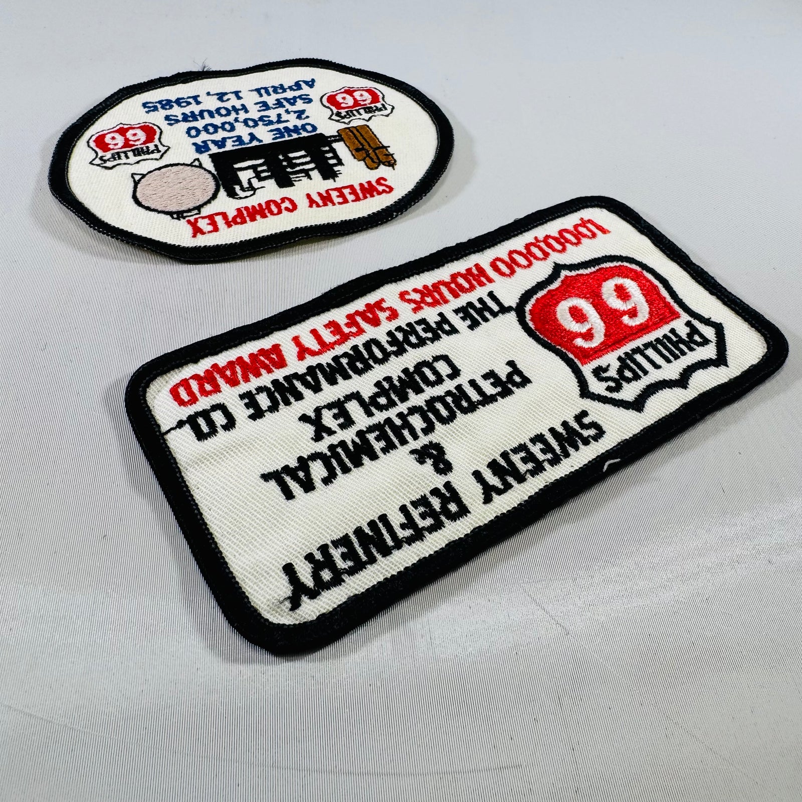 Vintage Phillips 66 Sweeny Complex Safety Award Patch Bundle, 1985 Set