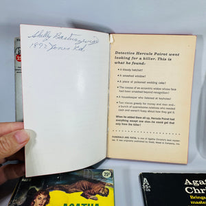 Vintage Agatha Christie Mystery / Detective Fiction Book Bundle — 5 Classic Paperbacks (1950s–1960s) — Hercule Poirot | Mid-Century Pocket & Dell Books
