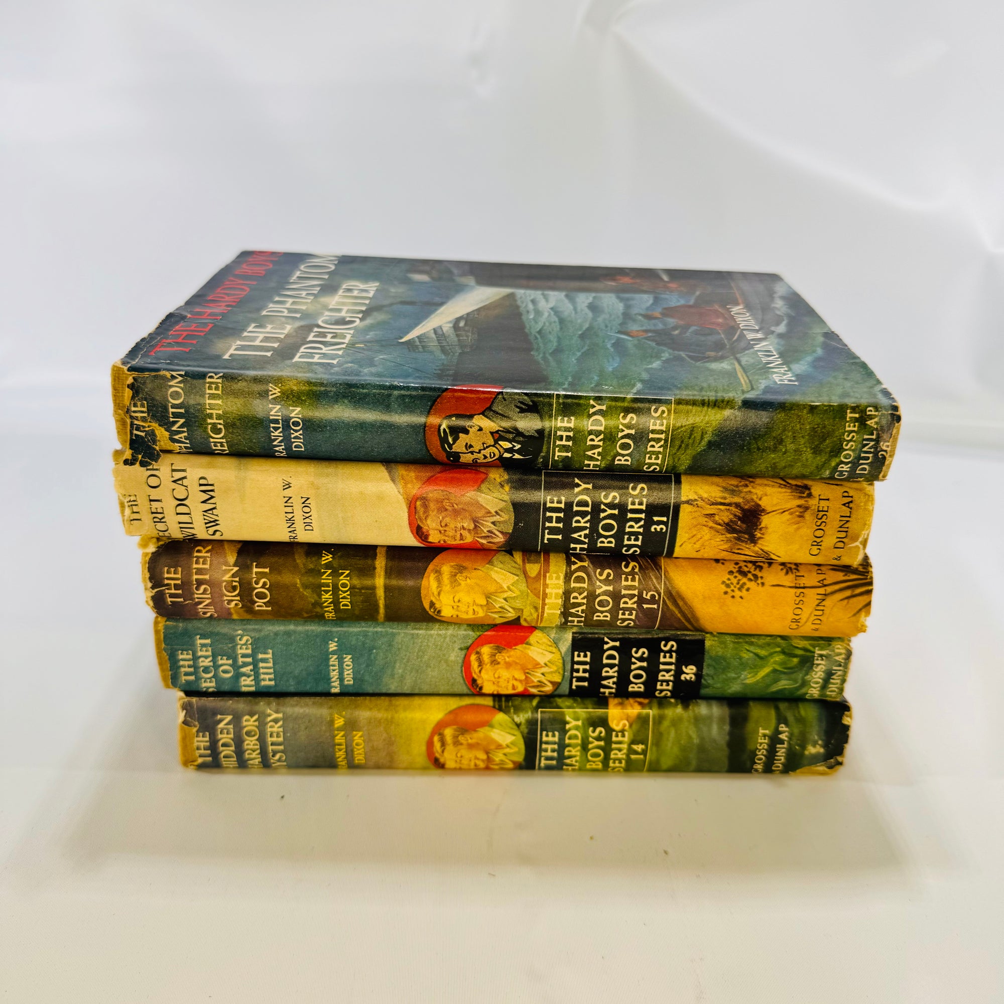 Five The Hardy Boys Mystery Books by Franklin W. Dixon Various (1935–1956) Grosset & Dunlap