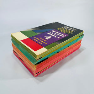 Vintage Agatha Christie Mystery / Detective Fiction Book Bundle — 5 Classic Paperbacks (1950s–1960s) — Hercule Poirot | Mid-Century Pocket & Dell Books