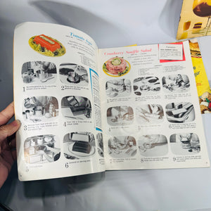 Vintage Retro Kitchen & Cooking Book Bundle — Knox Gel-Cookery (1962), Domino Sugar, Skippy Peanut, Jell-O Hostess Guide, Proof of the Pudding — 5-Piece Lot