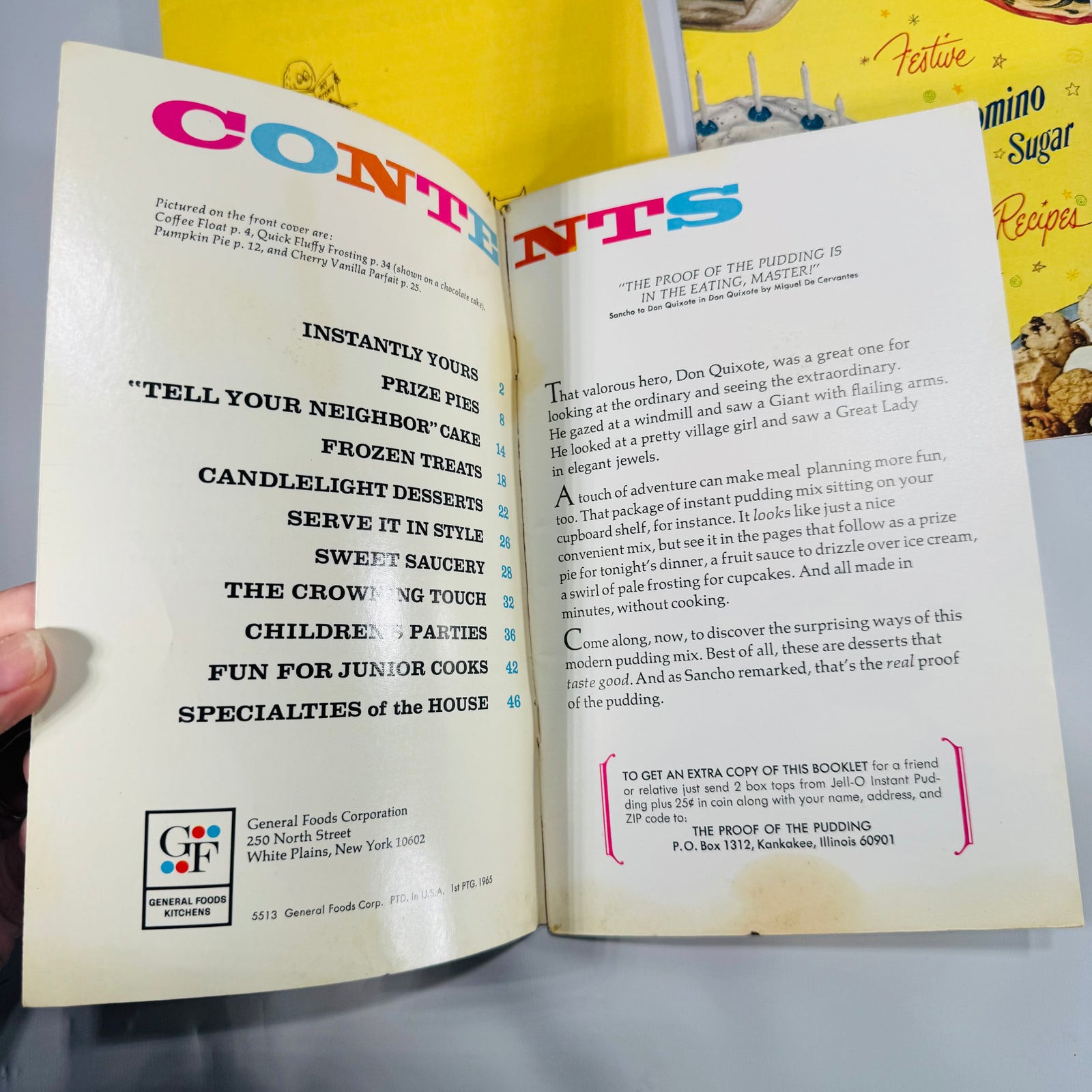 Vintage Retro Kitchen & Cooking Book Bundle — Knox Gel-Cookery (1962), Domino Sugar, Skippy Peanut, Jell-O Hostess Guide, Proof of the Pudding — 5-Piece Lot
