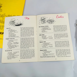 Vintage Retro Kitchen & Cooking Book Bundle — Knox Gel-Cookery (1962), Domino Sugar, Skippy Peanut, Jell-O Hostess Guide, Proof of the Pudding — 5-Piece Lot