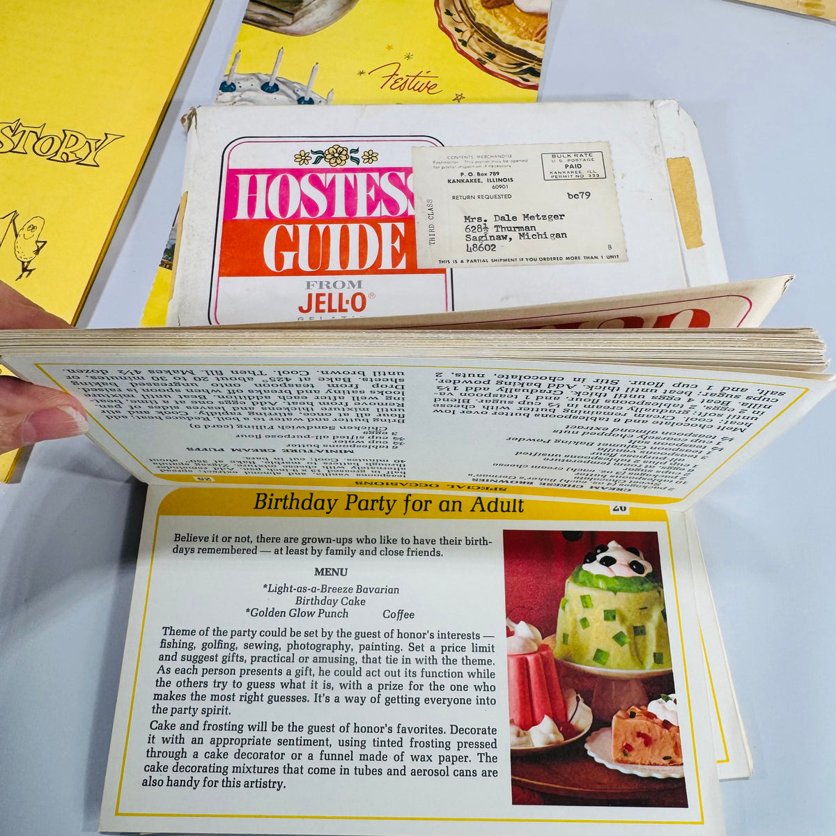 Vintage Retro Kitchen & Cooking Book Bundle — Knox Gel-Cookery (1962), Domino Sugar, Skippy Peanut, Jell-O Hostess Guide, Proof of the Pudding — 5-Piece Lot