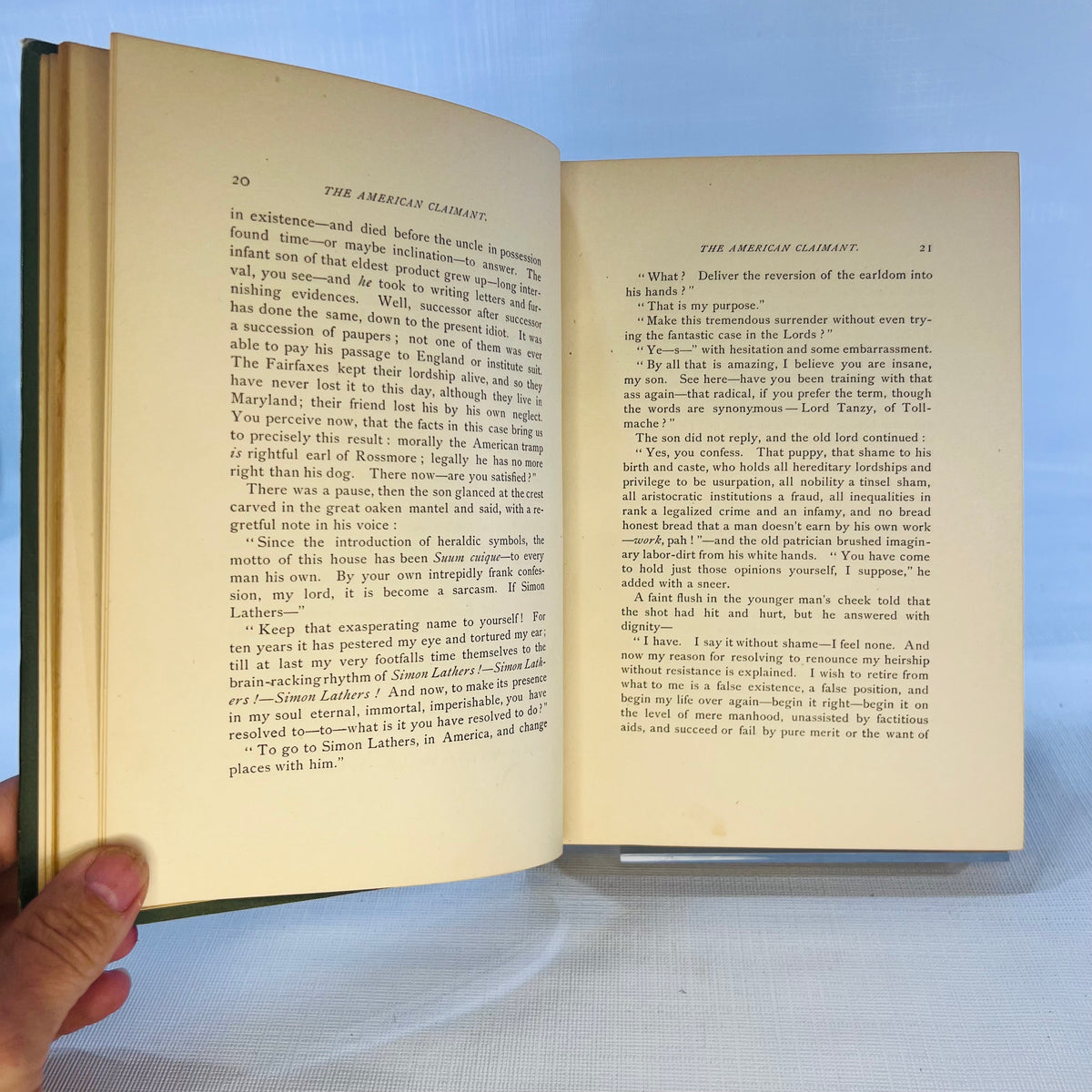 The American Claimant by Mark Twain 1892 published Charles L. Webster & Co