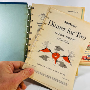 Two Betty Crocker Vintage Cookbooks (Dinner for Two & Easy Entertaining) 1958–1959, Hardcover, Spiral Bound