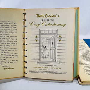 Two Betty Crocker Vintage Cookbooks (Dinner for Two & Easy Entertaining) 1958–1959, Hardcover, Spiral Bound