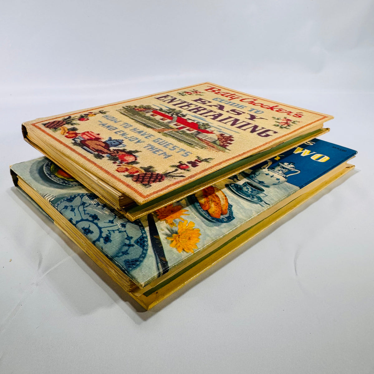 Two Betty Crocker Vintage Cookbooks (Dinner for Two & Easy Entertaining) 1958–1959, Hardcover, Spiral Bound