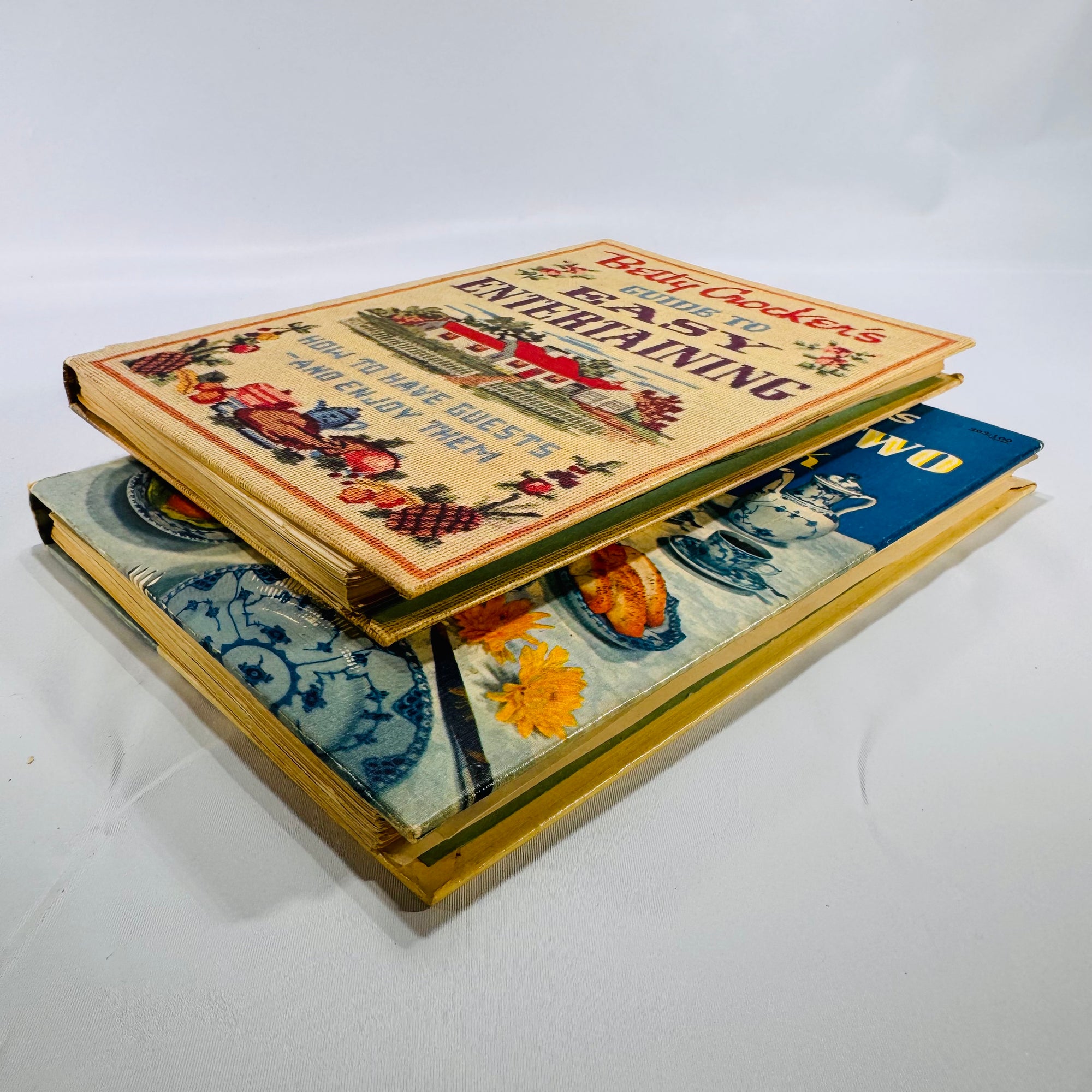 Two Betty Crocker Vintage Cookbooks (Dinner for Two & Easy Entertaining) 1958–1959, Hardcover, Spiral Bound