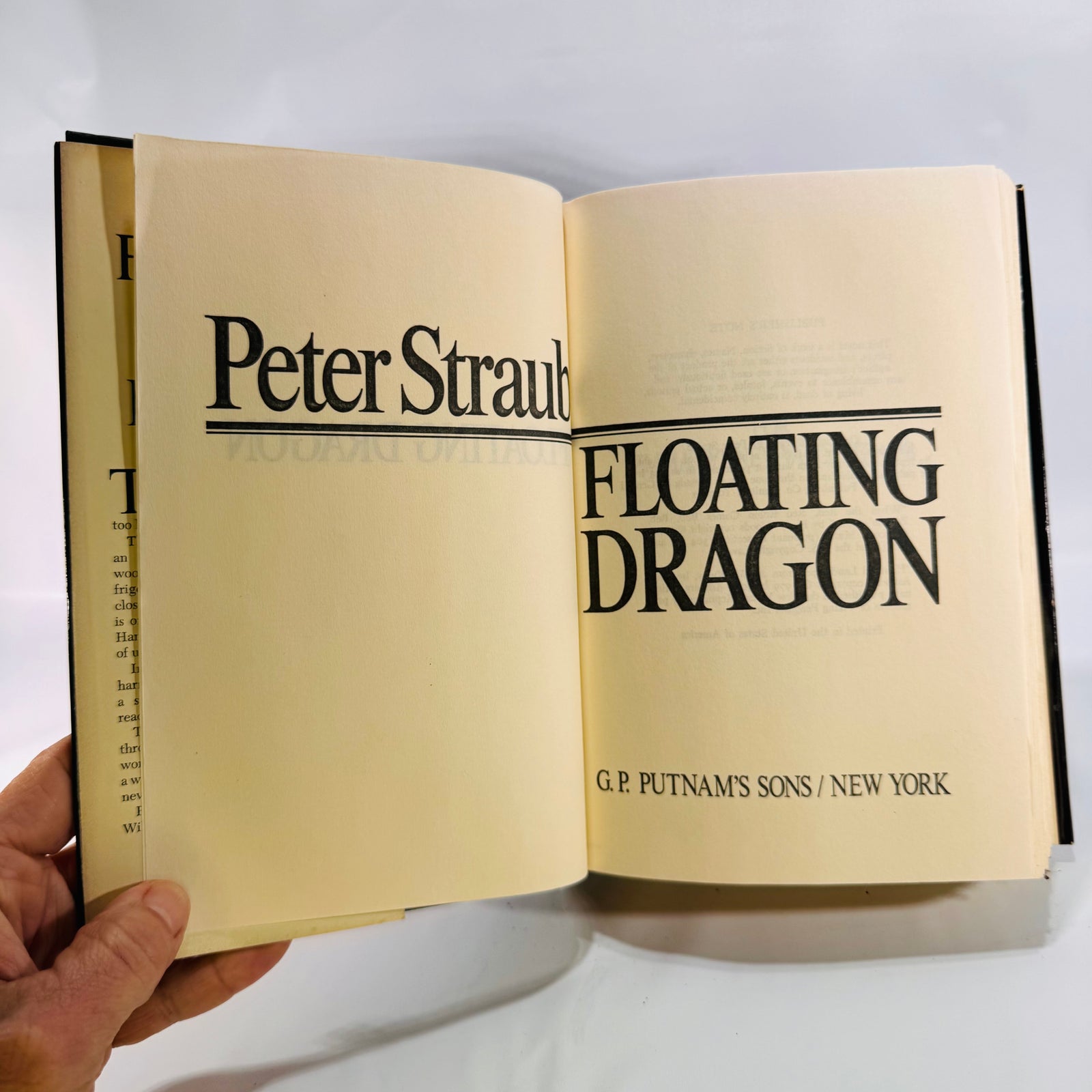 Floating Dragon by Peter Straub (1982), G.P. Putnam’s Sons, Horror Fiction Hardcover