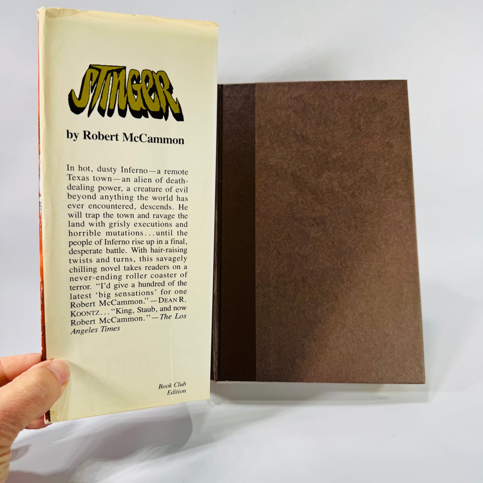Vintage Horror & Sci-Fi Thriller — Stinger (1987 Book Club Edition) — Robert R. McCammon | Alien Invasion Novel, 1980s Horror Fiction