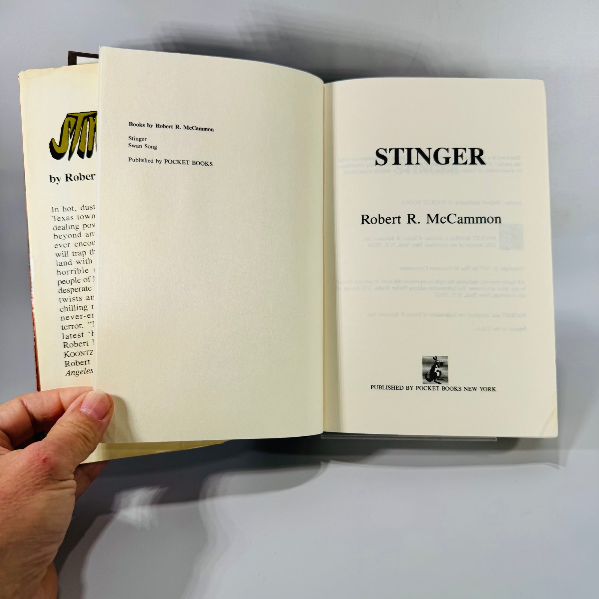 Vintage Horror & Sci-Fi Thriller — Stinger (1987 Book Club Edition) — Robert R. McCammon | Alien Invasion Novel, 1980s Horror Fiction
