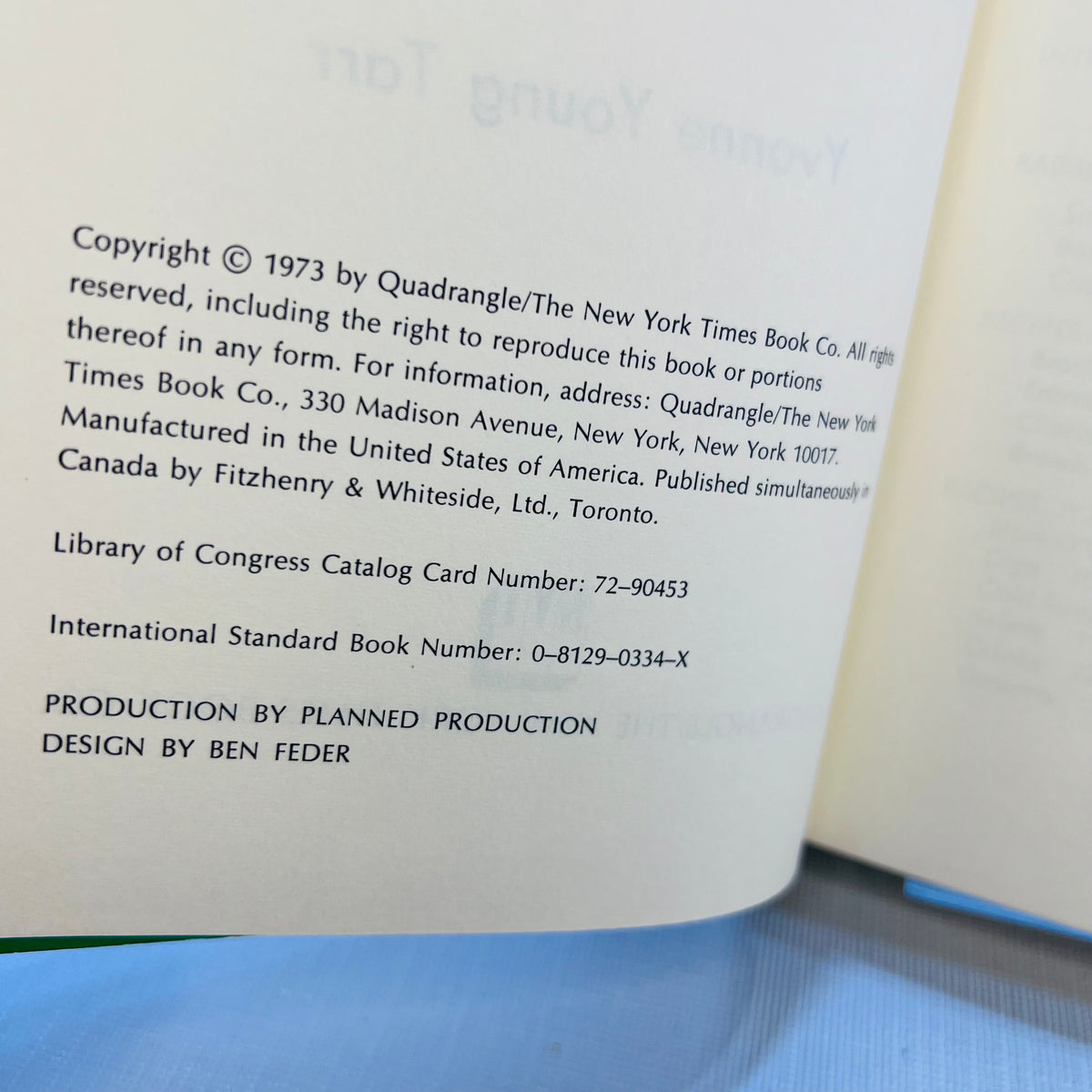 The Complete Outdoor Cookbook by Yvonne Young 1973 Quadrangle/The New York Times Book Co.