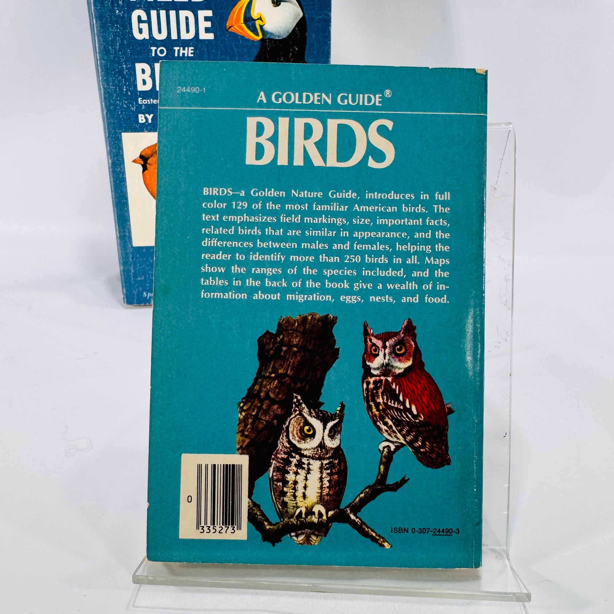Two Paperback Birding Books: A Field Guide to the Birds by Roger Tory Peterson (1947) and A Golden Guide to Birds by Herbert S. Zim (1956) – Vintage Nature Guides