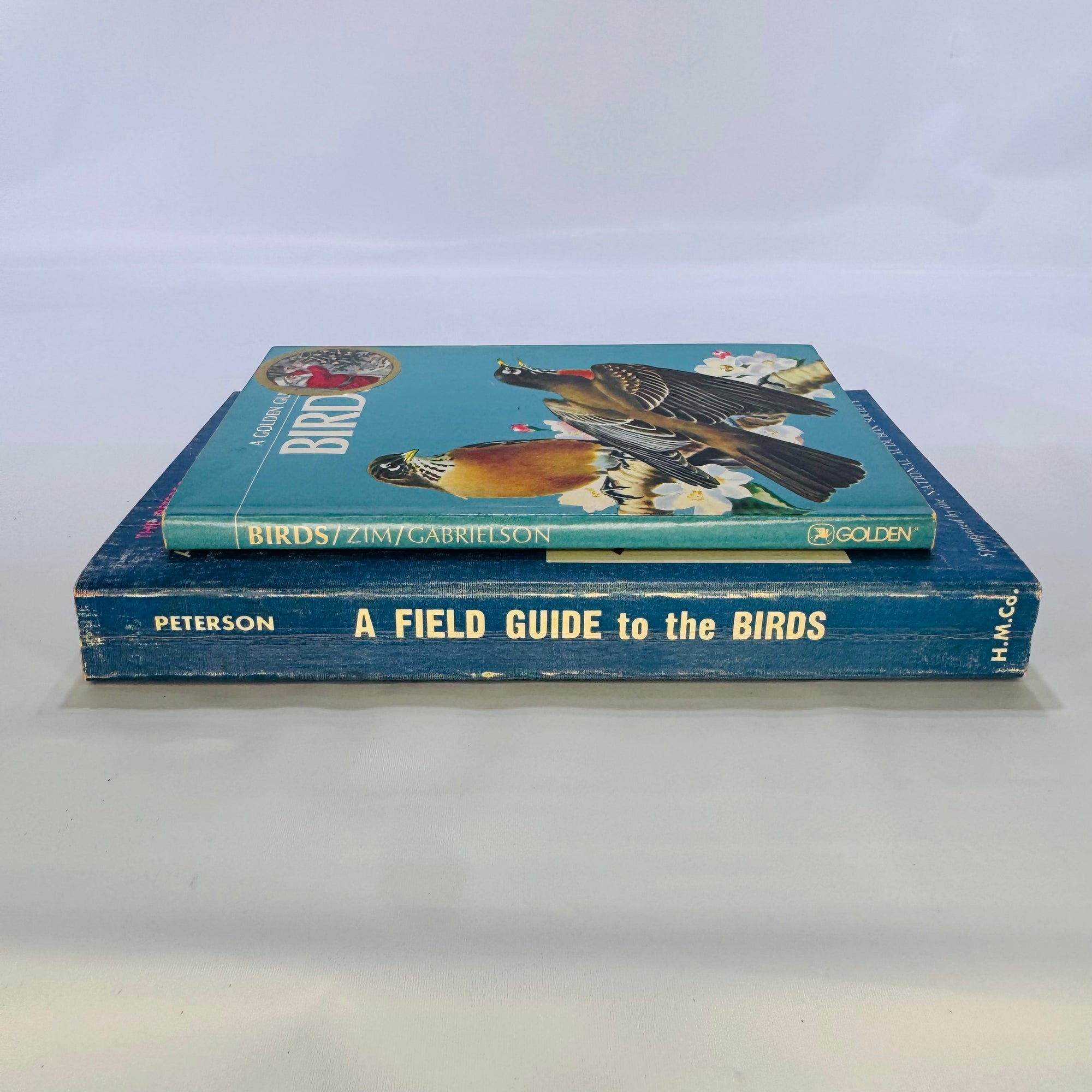 Two Paperback Birding Books: A Field Guide to the Birds by Roger Tory Peterson (1947) and A Golden Guide to Birds by Herbert S. Zim (1956) – Vintage Nature Guides