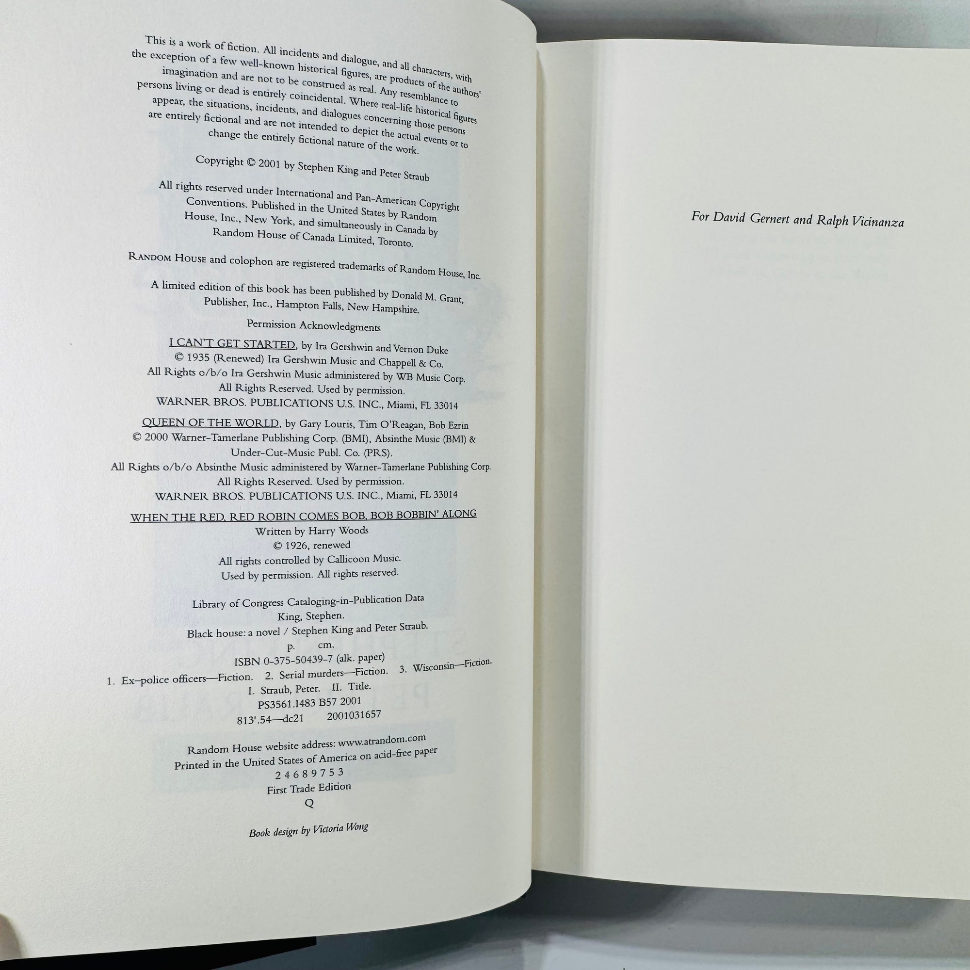 Black House by Stephen King & Peter Straub | First Edition, First Printing (2001) | Hardcover with Dust Jacket