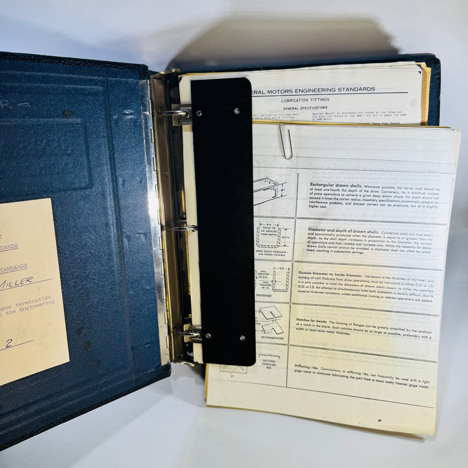 Vintage General Motors Engineering Standards Binder 1950s-60s GM Drafting & Screw Thread Standards with Provenance