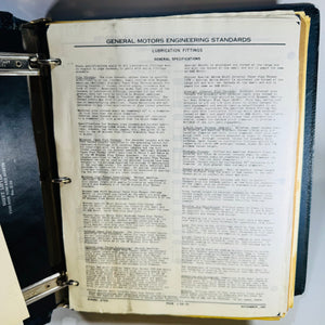 Vintage General Motors Engineering Standards Binder 1950s-60s GM Drafting & Screw Thread Standards with Provenance