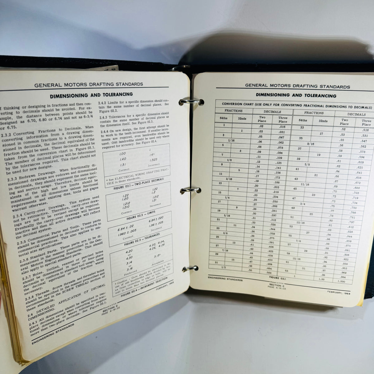 Vintage General Motors Engineering Standards Binder 1950s-60s GM Drafting & Screw Thread Standards with Provenance