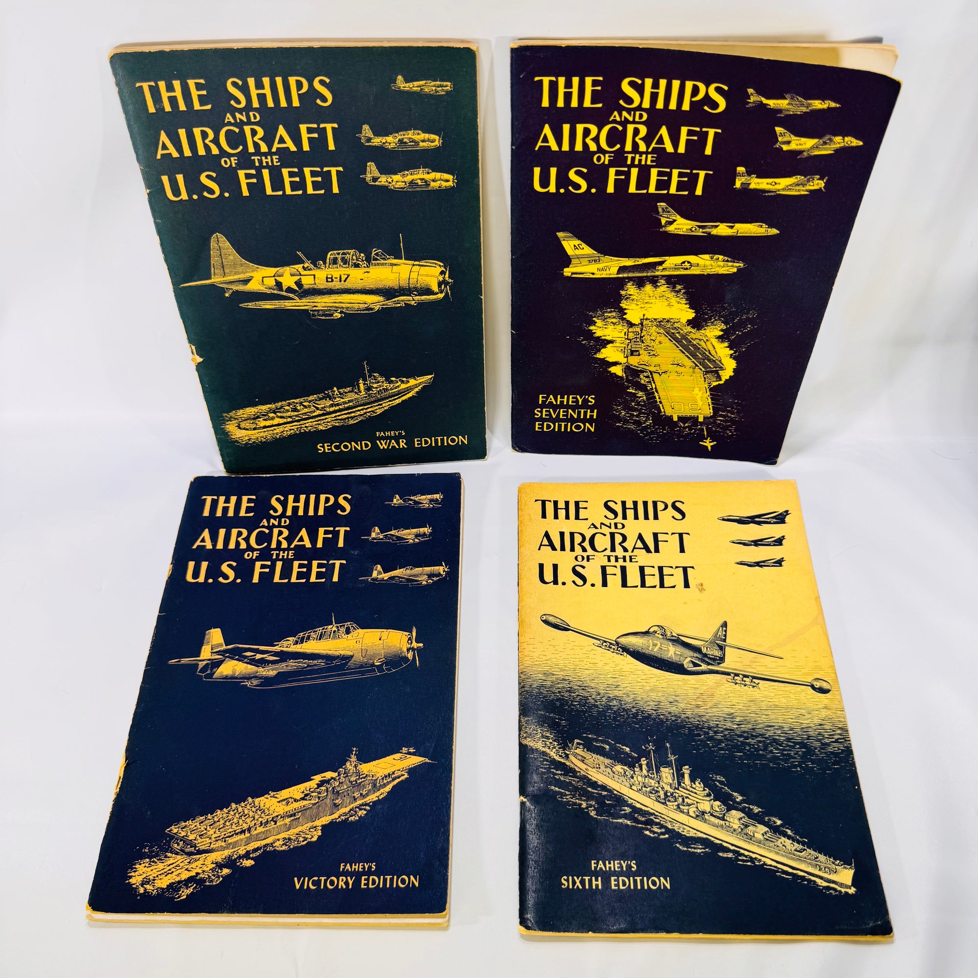 Four Vintage Naval Reference Books by James Charles Fahey (Military History) 1944–1958, Paperback
