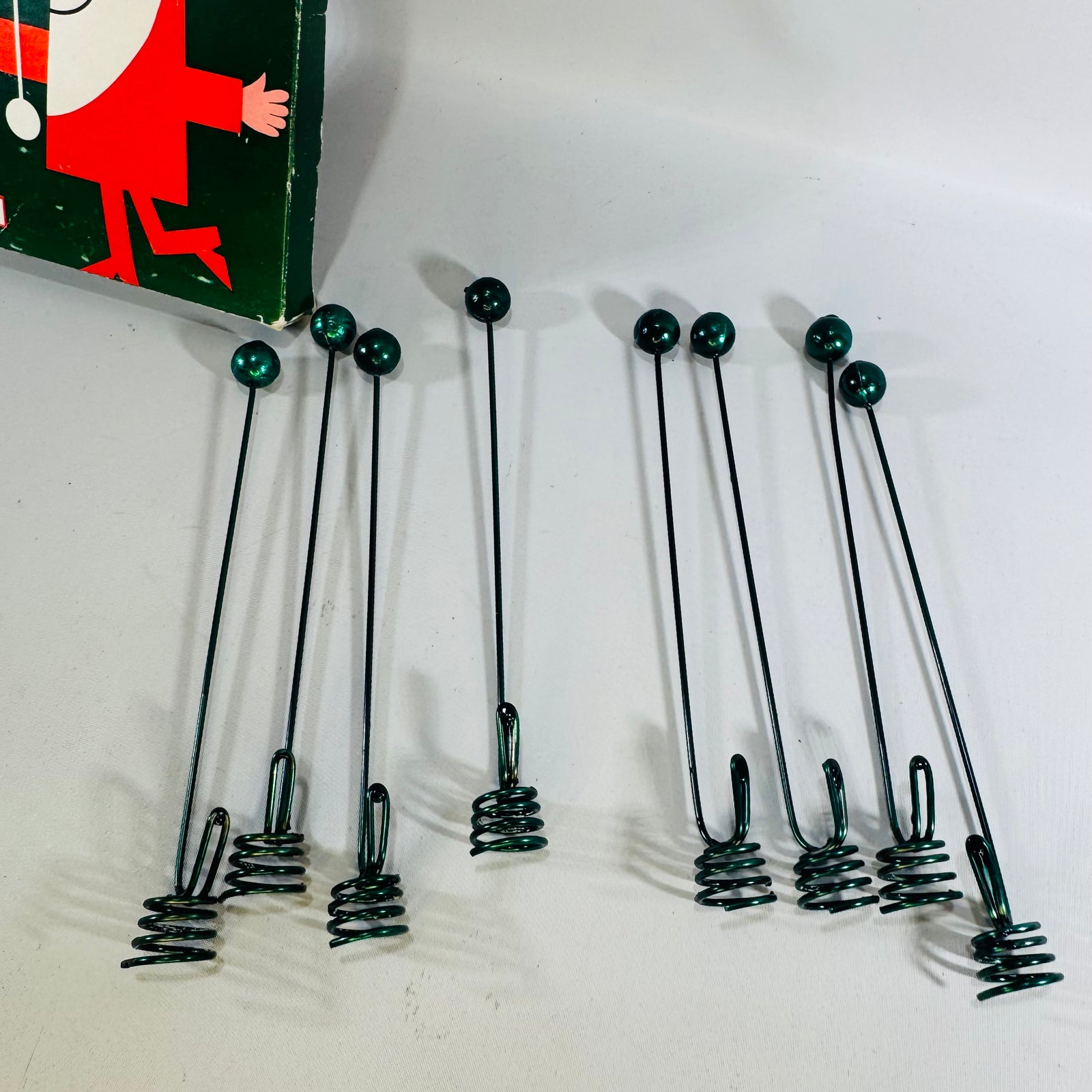 Vintage Danish Balance Candle Holders for Christmas Tree in Original Nisse Box, Illum Copenhagen AS FOUND