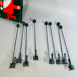 Vintage Danish Balance Candle Holders for Christmas Tree in Original Nisse Box, Illum Copenhagen AS FOUND