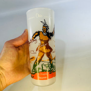 Vintage Famous Ohio Indians Glass, The Prophet Shawnee, Bonded Oil Promotional 1960s