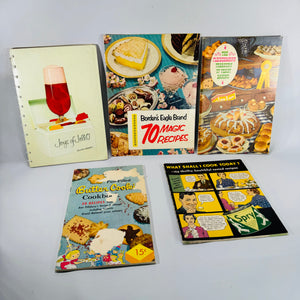 Vintage Cooking Ephemera — Mid-Century Recipe Booklet Bundle (1950s–1960s) — Jell-O, Borden’s, Pillsbury, Fleischmann’s | Advertising Recipes, Culinary Ephemera