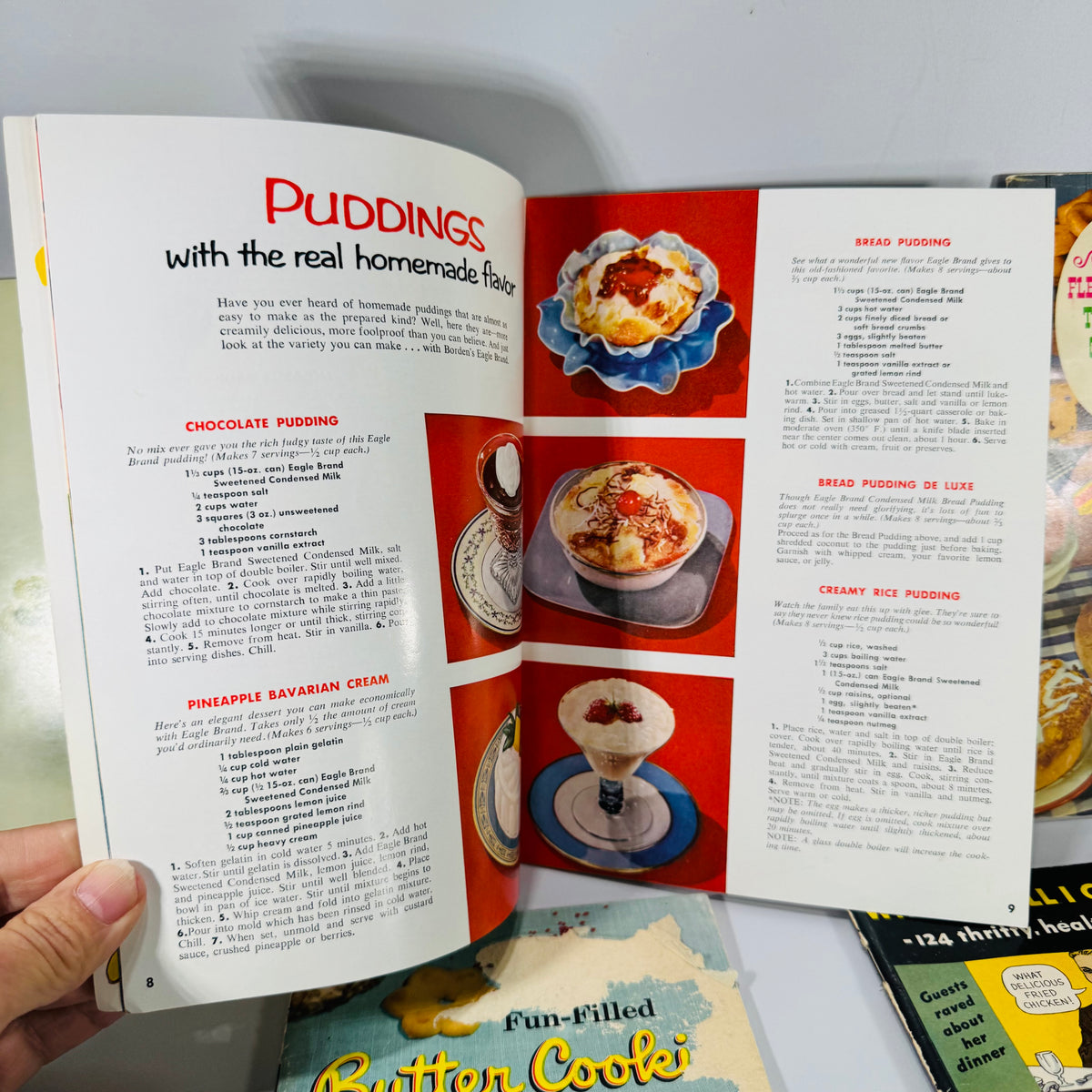 Vintage Cooking Ephemera — Mid-Century Recipe Booklet Bundle (1950s–1960s) — Jell-O, Borden’s, Pillsbury, Fleischmann’s | Advertising Recipes, Culinary Ephemera