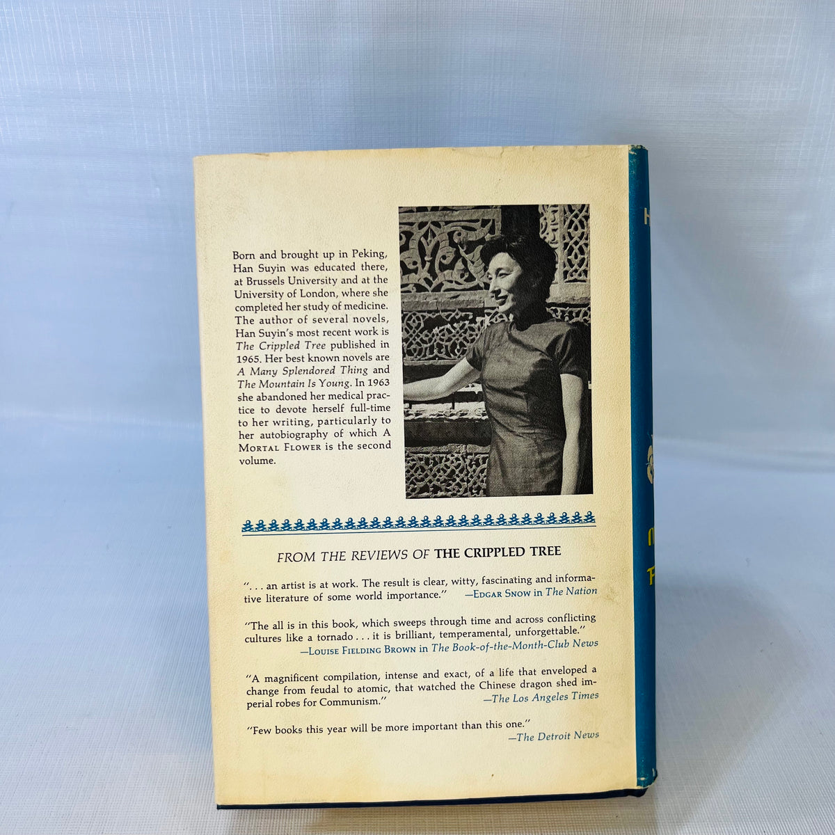 A Mortal Flower China Autobiograhy History by Han Suyin  1966 First American Edition  G.P. Putnam's Sons