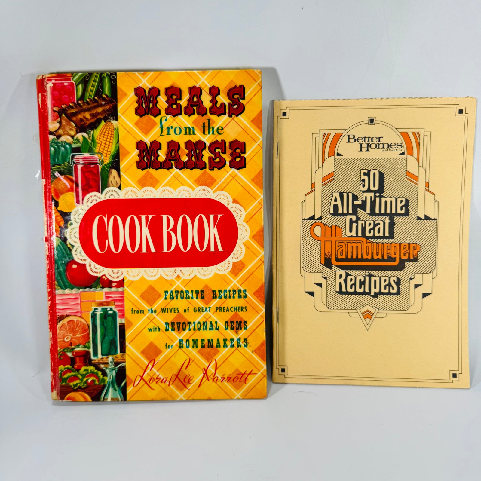 Vintage Church Cookbook Bundle — Meals from the Manse + 50 All-Time Great Hamburger Recipes — Zondervan & Better Homes | Community Recipes