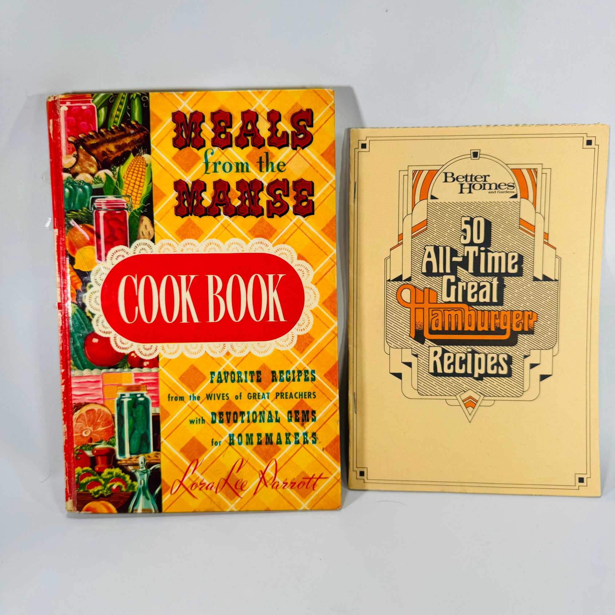 Vintage Church Cookbook Bundle — Meals from the Manse + 50 All-Time Great Hamburger Recipes — Zondervan & Better Homes | Community Recipes