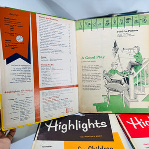 Vintage Children’s Educational Annuals — Highlights for Children (1963 Issues) — Set of 4 | Illustrated Activities & Stories, Children’s Educational