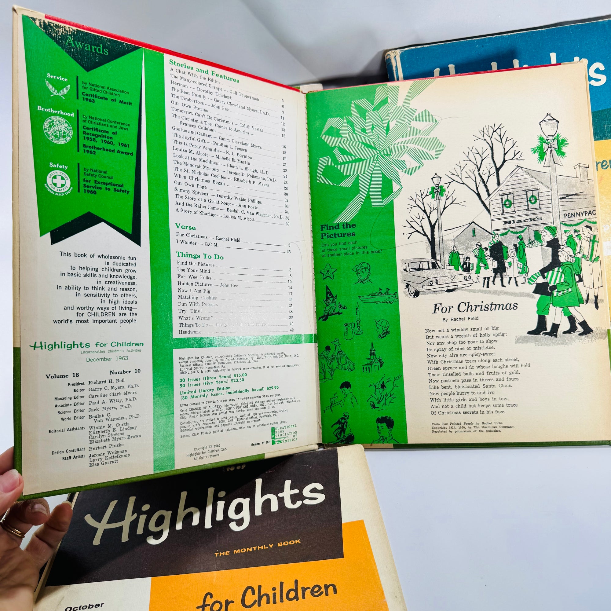 Vintage Children’s Educational Annuals — Highlights for Children (1963 Issues) — Set of 4 | Illustrated Activities & Stories, Children’s Educational