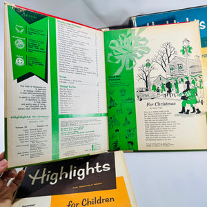 Vintage Children’s Educational Annuals — Highlights for Children (1963 Issues) — Set of 4 | Illustrated Activities & Stories, Children’s Educational