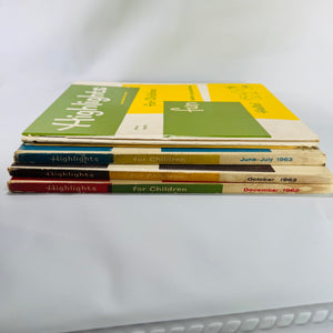 Vintage Children’s Educational Annuals — Highlights for Children (1963 Issues) — Set of 4 | Illustrated Activities & Stories, Children’s Educational