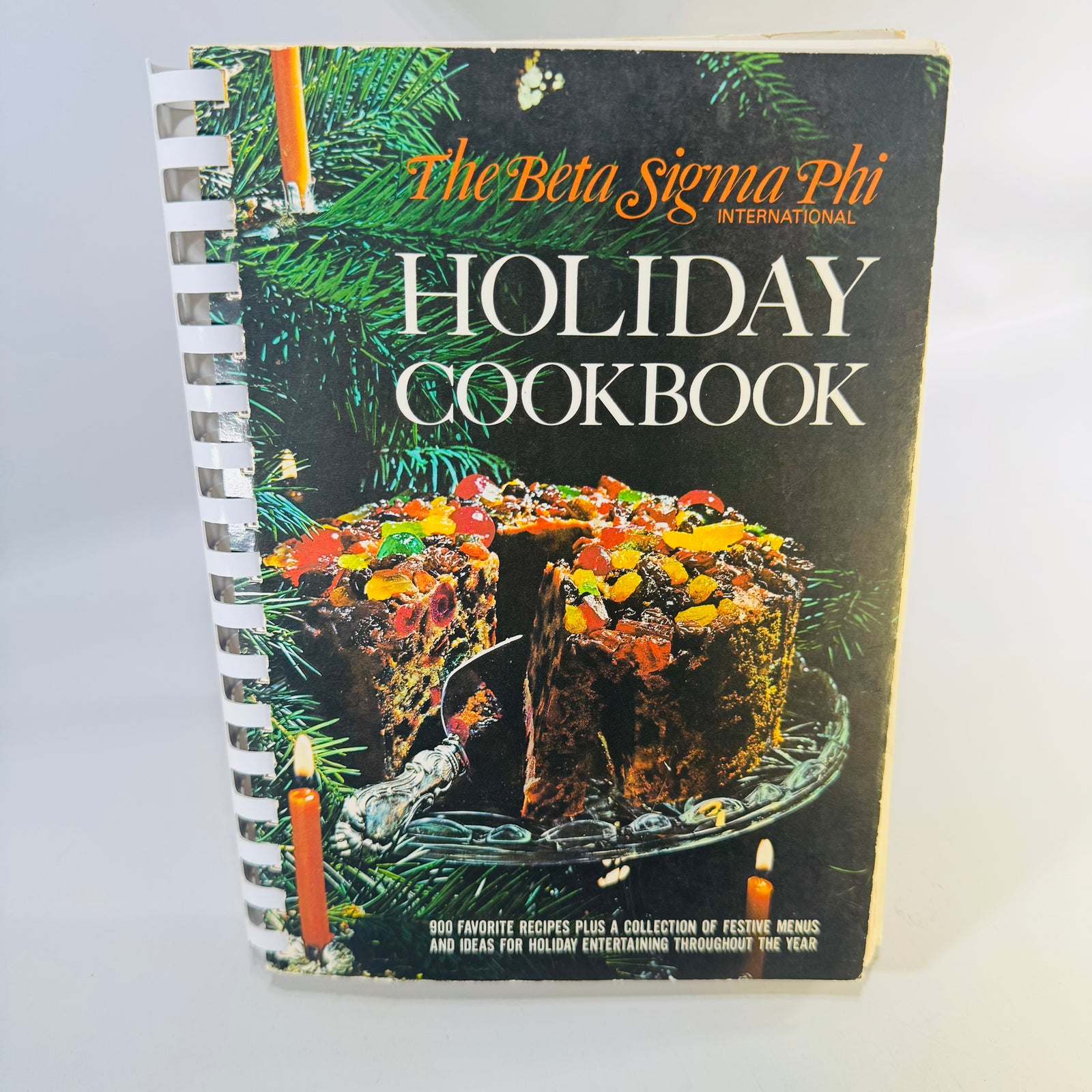 The Beta Sigma Phi International Holiday Cookbook, Vintage Spiral Bound, 900 Recipes with Color Illustrations and Festive Menus