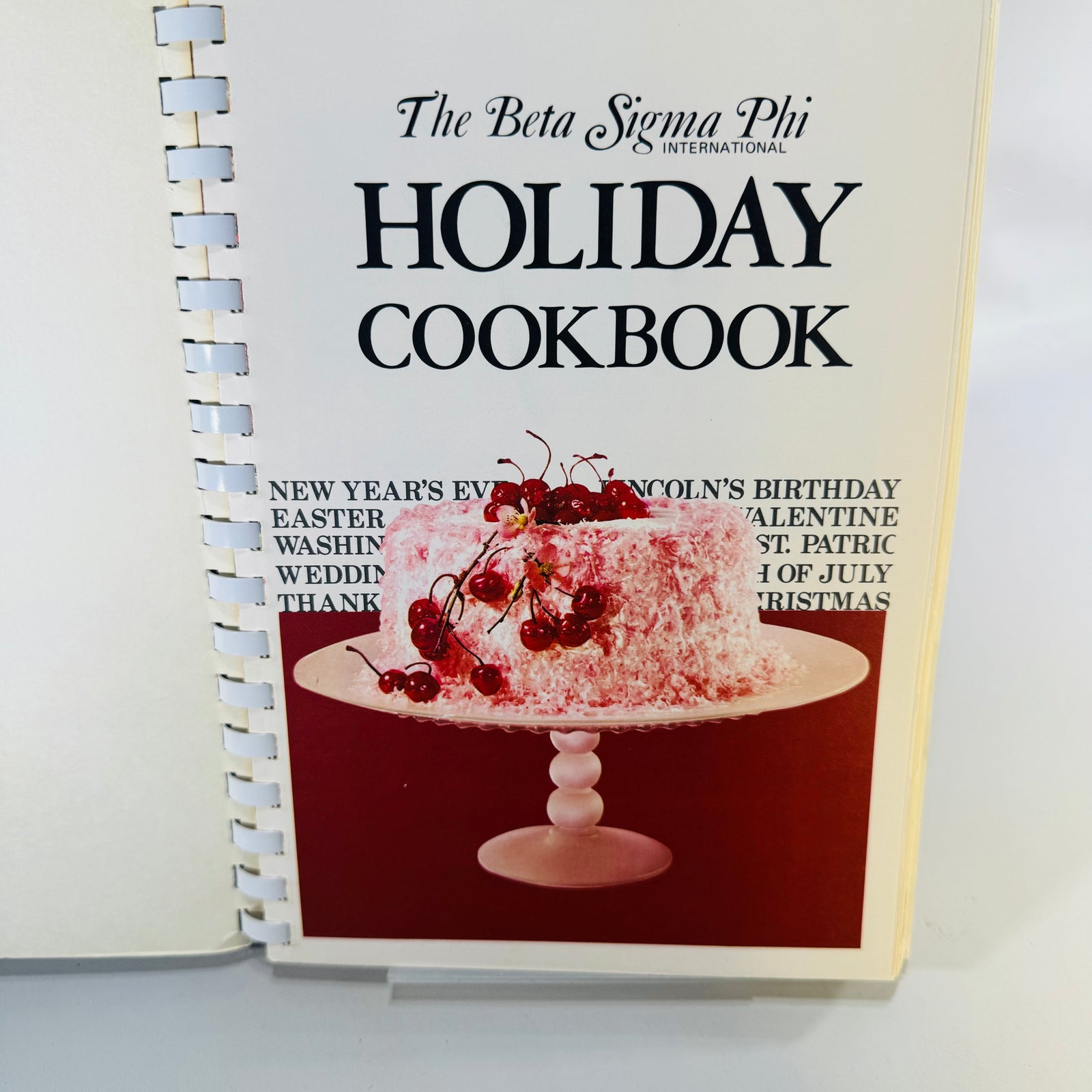 The Beta Sigma Phi International Holiday Cookbook, Vintage Spiral Bound, 900 Recipes with Color Illustrations and Festive Menus