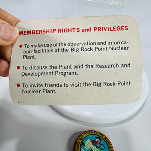 Big Rock Point Nuclear Plant Inspectors Club Certificate & Mighty Atom Club Pin – Vintage Atomic Age Ephemera