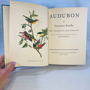 Audubon by Constance Rourke with 12 Colored Plates from Original Audubon Prints Black and White Illustrations by James MacDonald 1936 Harcourt Brace and Company