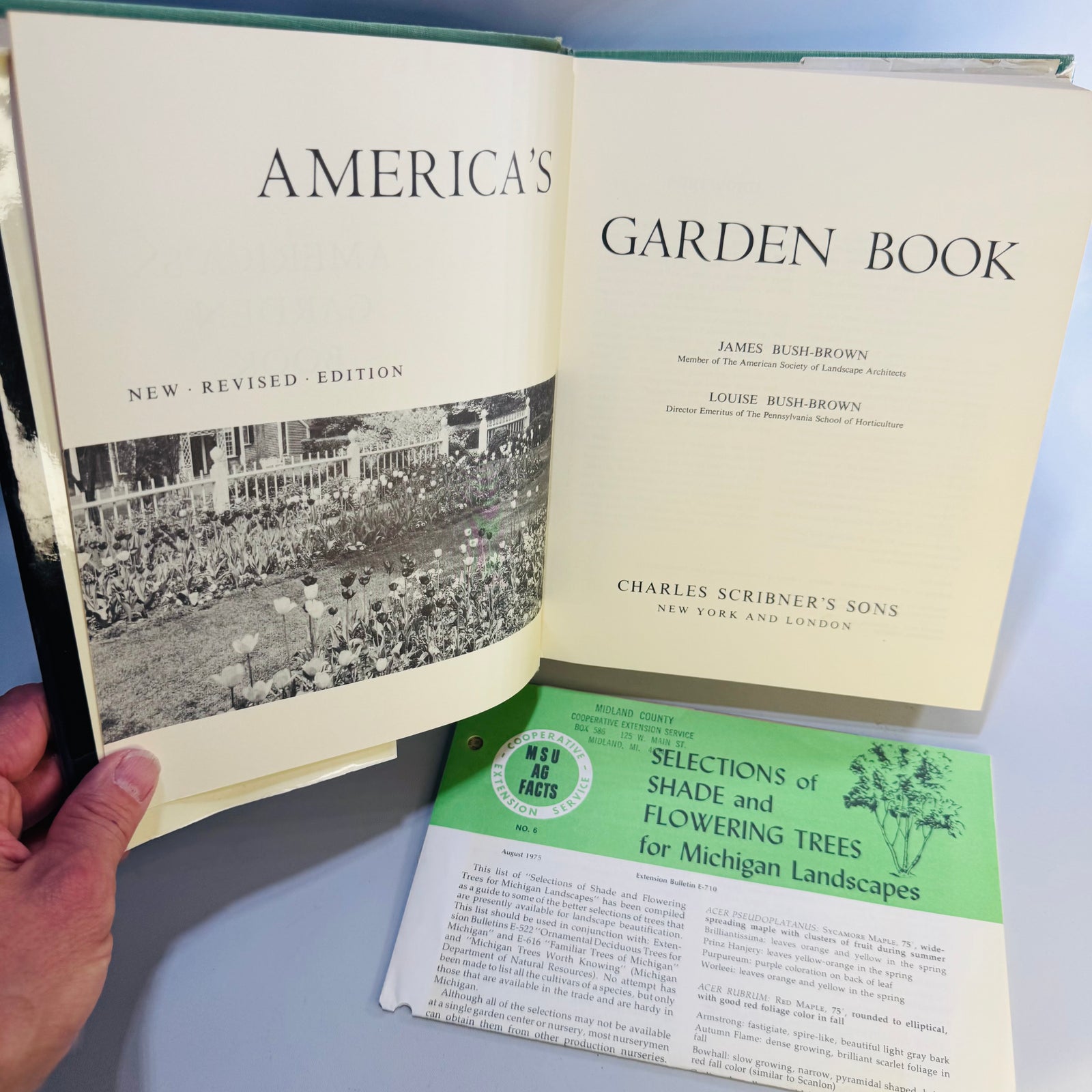 America's Garden Book by James and Louise Bush-Brown, 1958 Newly Revised Edition, 752 Pages, Practical Gardening Reference with Historic MSU Extension Bulletin